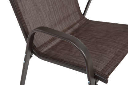 4 Piece Patio Chairs Set with Breathable Textilene Fabric (Brown)