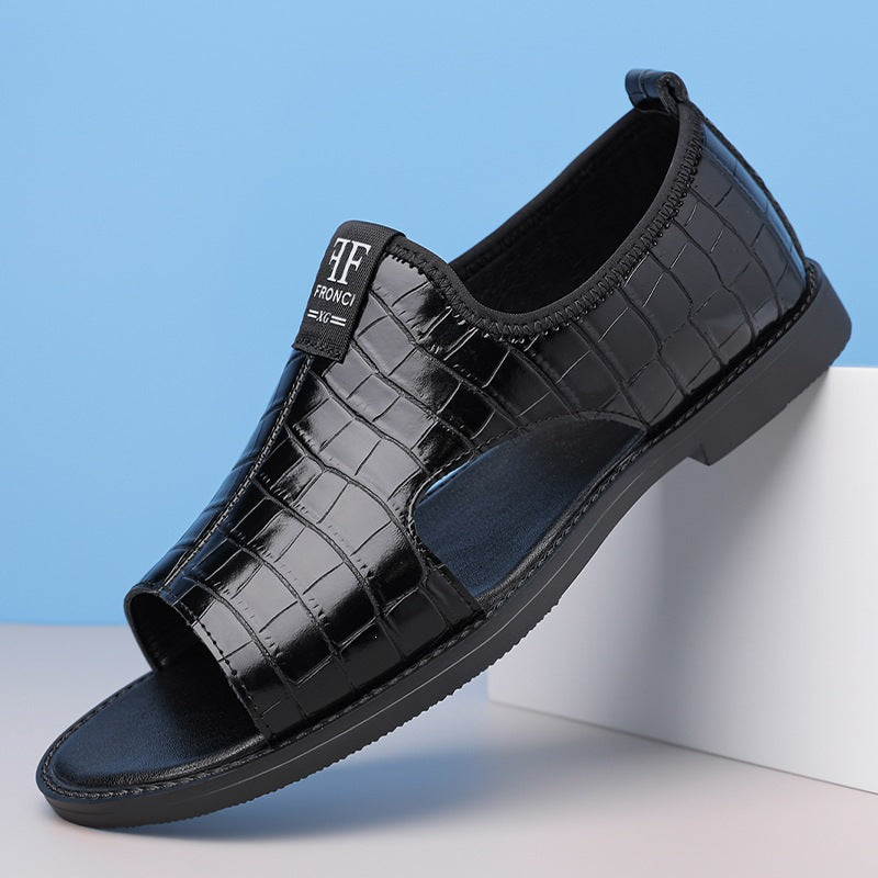 Men's Fashion Embossed Open-Toe Sandals