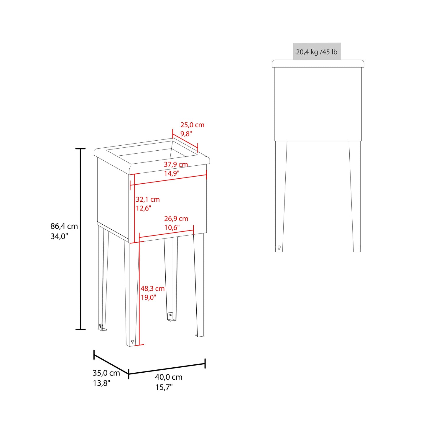 Katy Compact Utility Sink with Metal Legs for Laundry Room