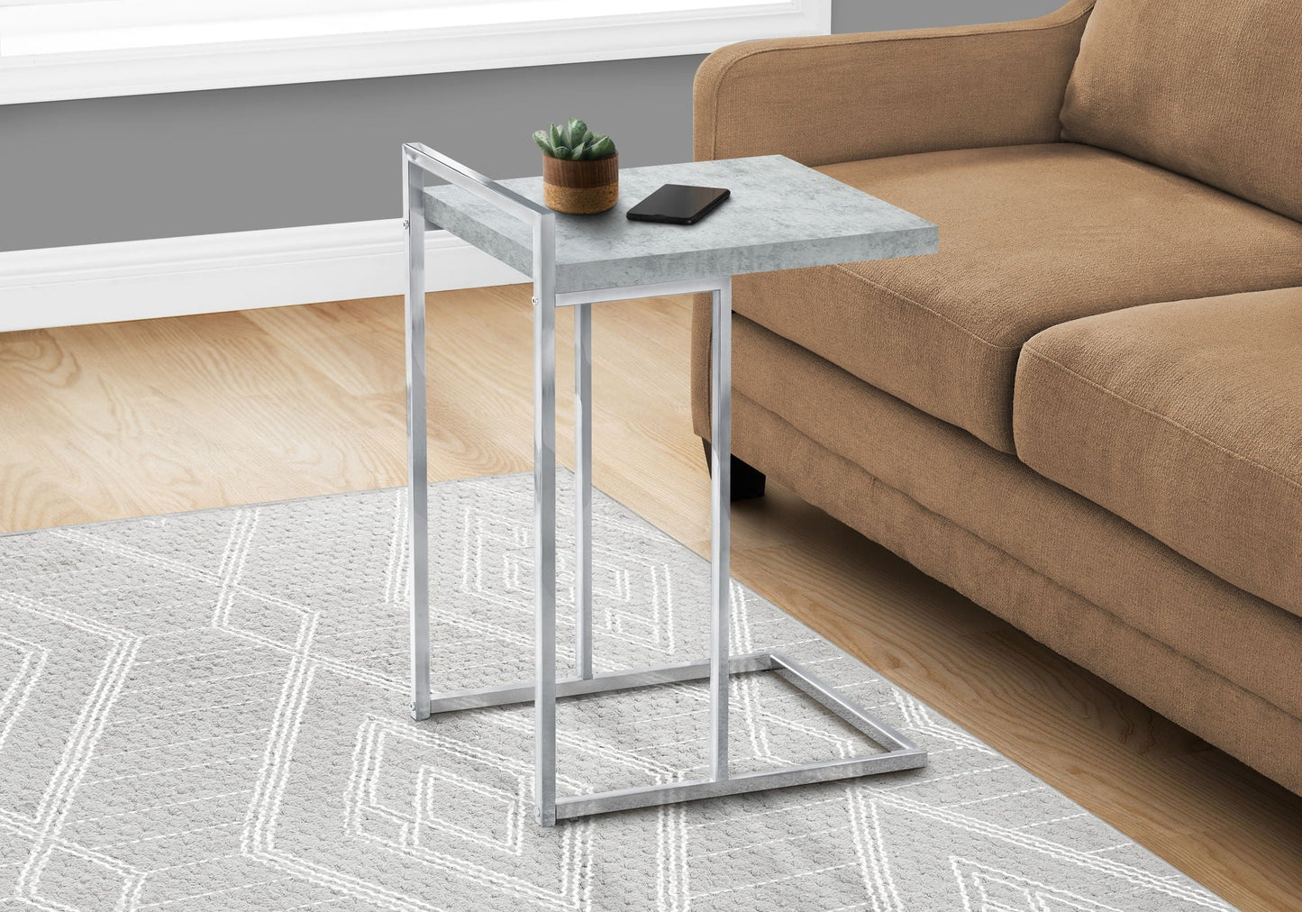 C-Shaped Accent Table, Contemporary & Modern