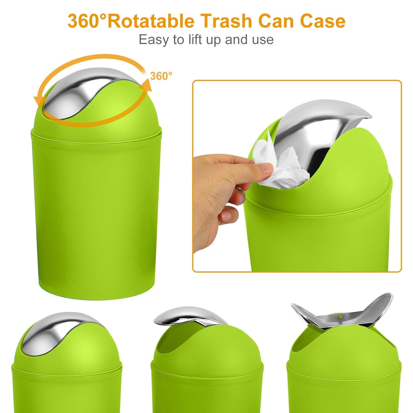 Bathroom Accessories Set 6 Pcs Bathroom Set Ensemble Complete Soap Dispenser Toothbrush Holder Tumbler Soap Dish Toilet Cleaning Brush Trash Can
