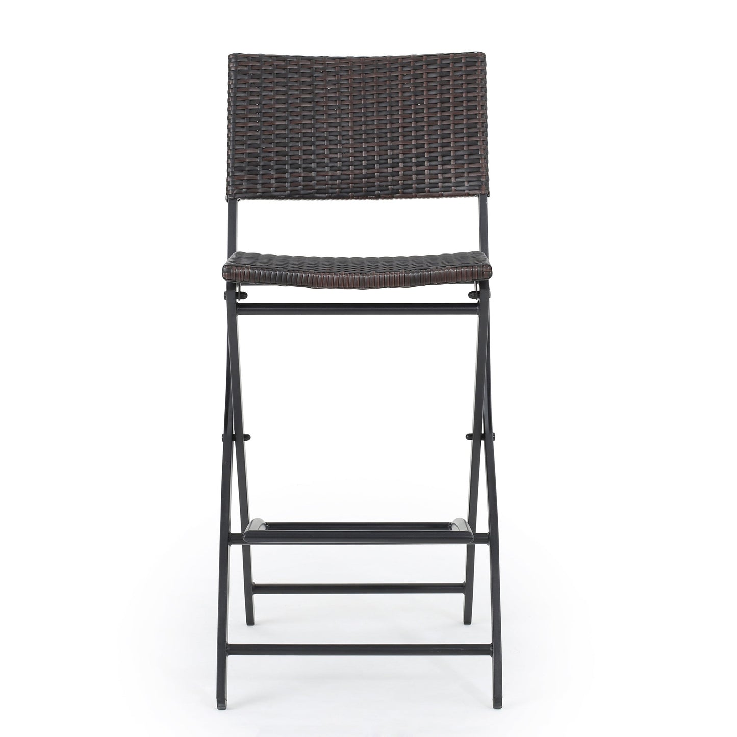 Outdoor Wicker Barstools Faux Rattan Patio Bar Stools - Set of 2