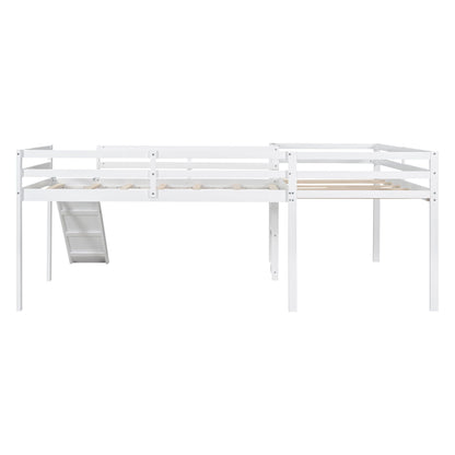 L Shaped Loft Bed With Ladder And Slide