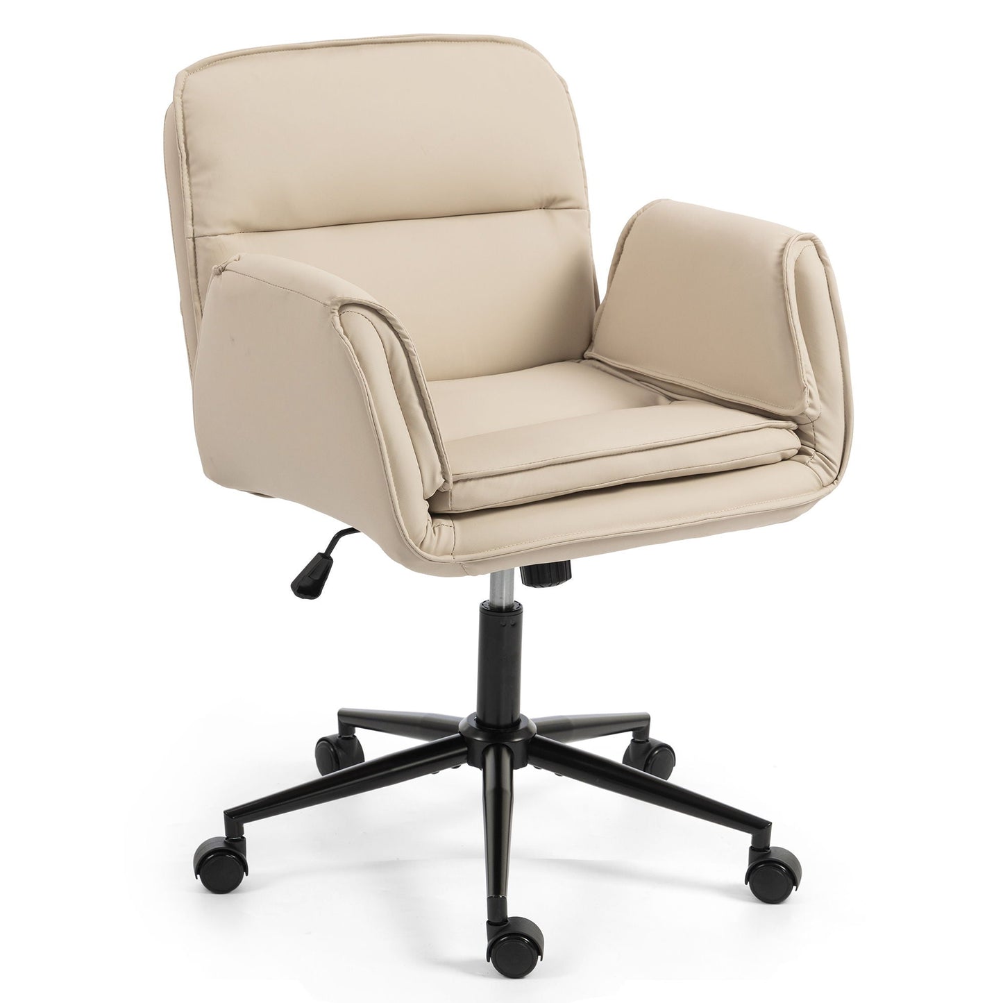 Criss Cross Swivel Desk Chair With Adjustable Armrests & Wheels For Home Office