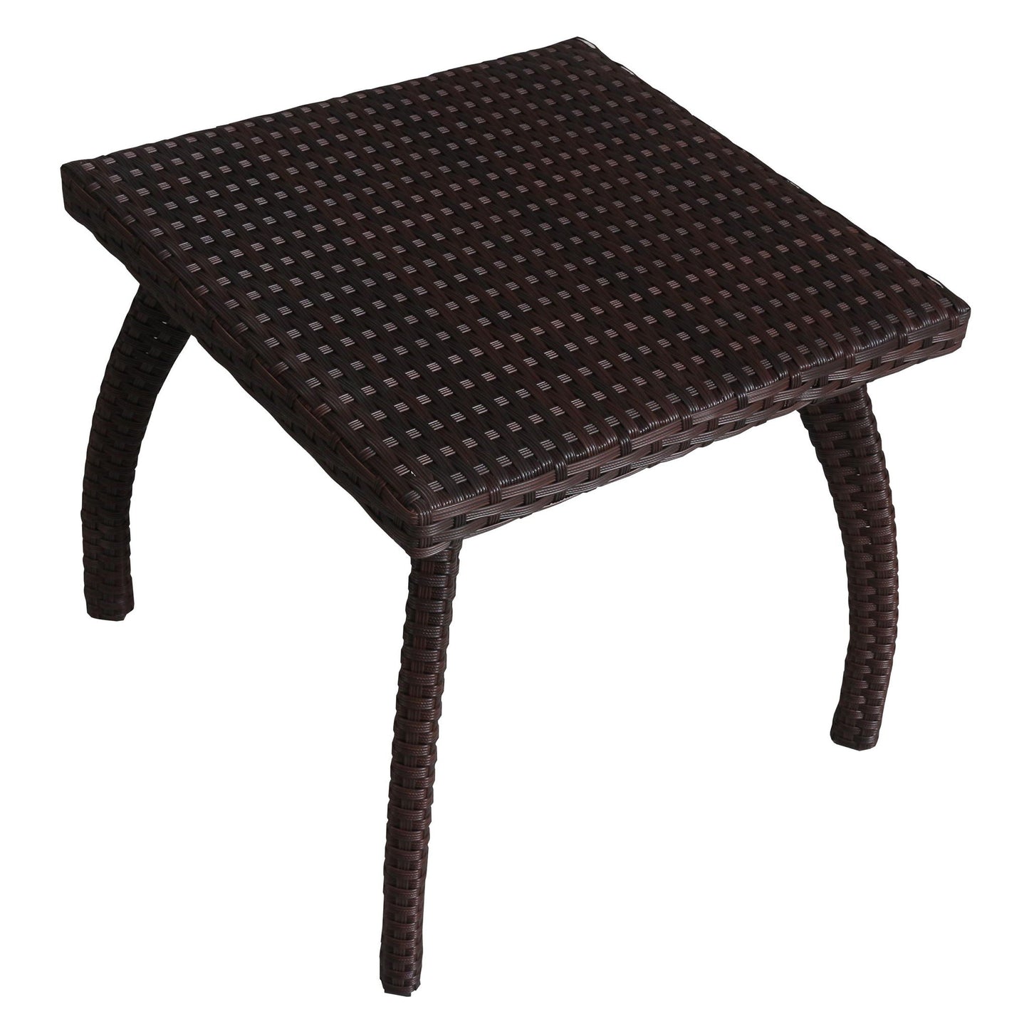Luminant Outdoor Side Table With Iron Frame - Brown