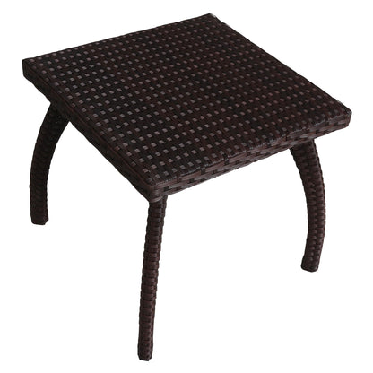 Luminant Outdoor Side Table With Iron Frame - Brown