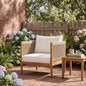 Outdoor Club Chair with Acacia Wood Frame in Teak Look