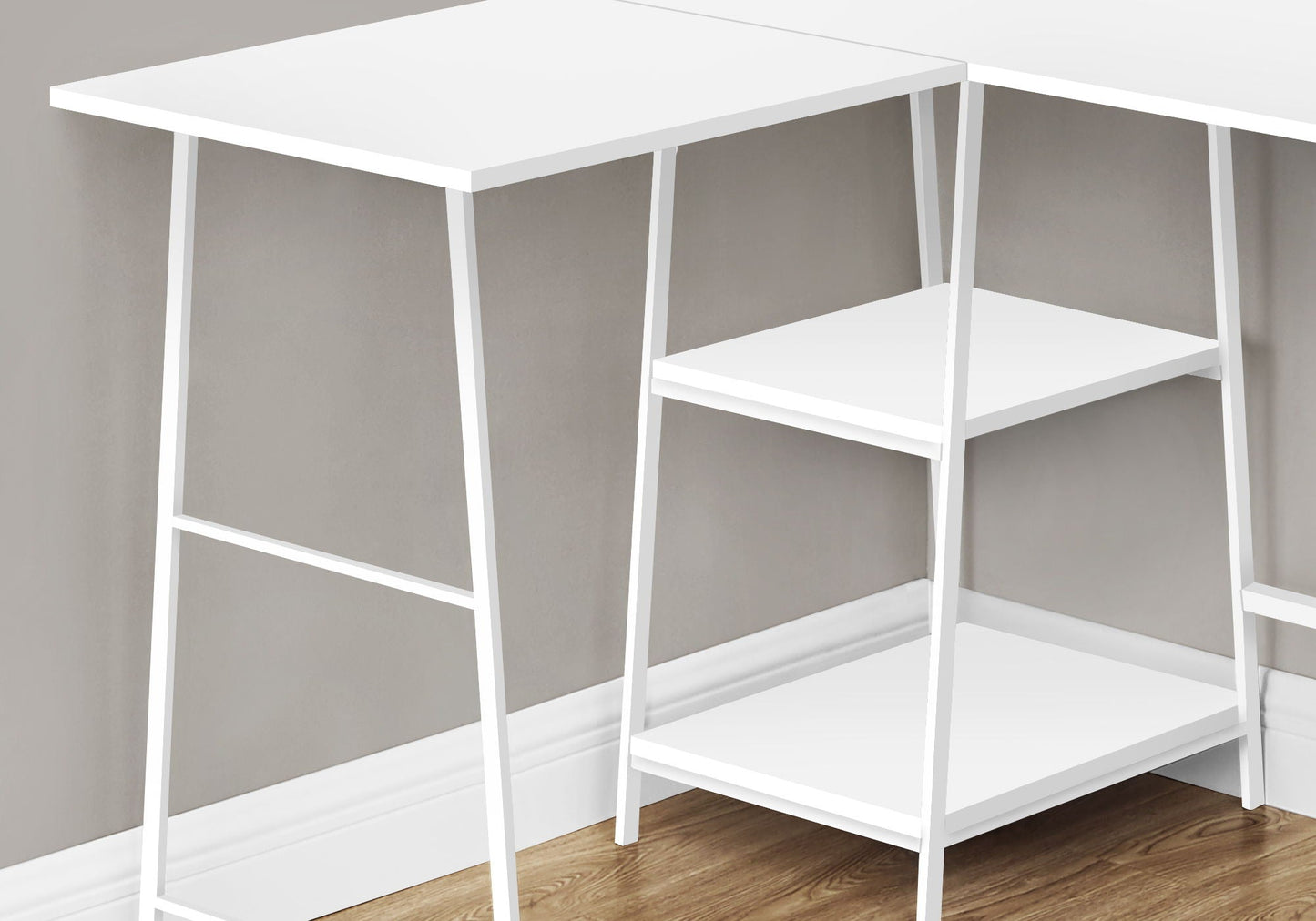 L-Shape Computer Desk with Storage Shelves