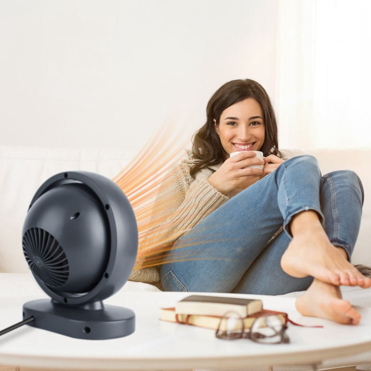 380W Space Heater with 30° Tilting Angle 3S Fast Heating Portable Desktop Electric Heater For Indoor Use With Overheat Protection Tip Over Protection