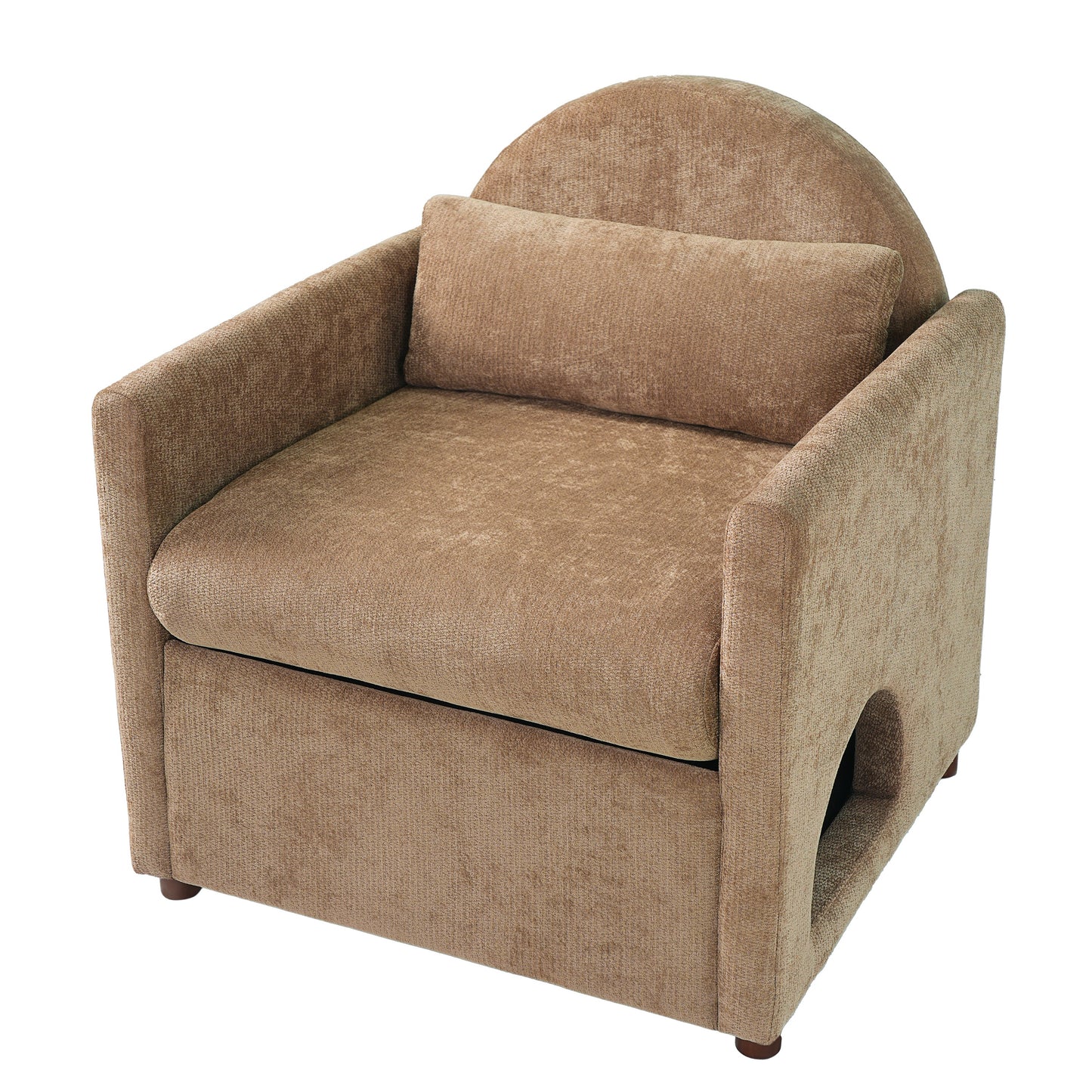 Coffee Pet Friendly Accent Chair with Hidden Pet Nook