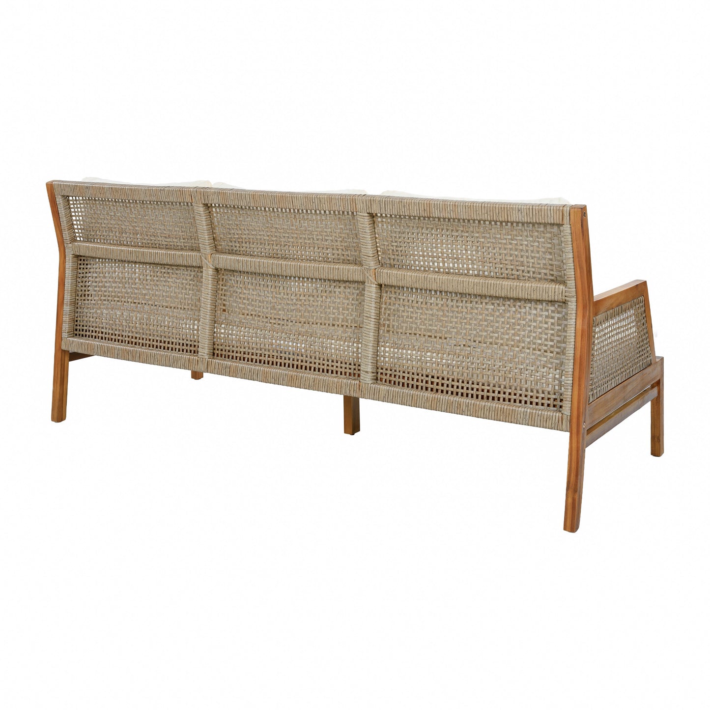 3 Piece Acacia Wood Patio Furniture Set with Coffee Table
