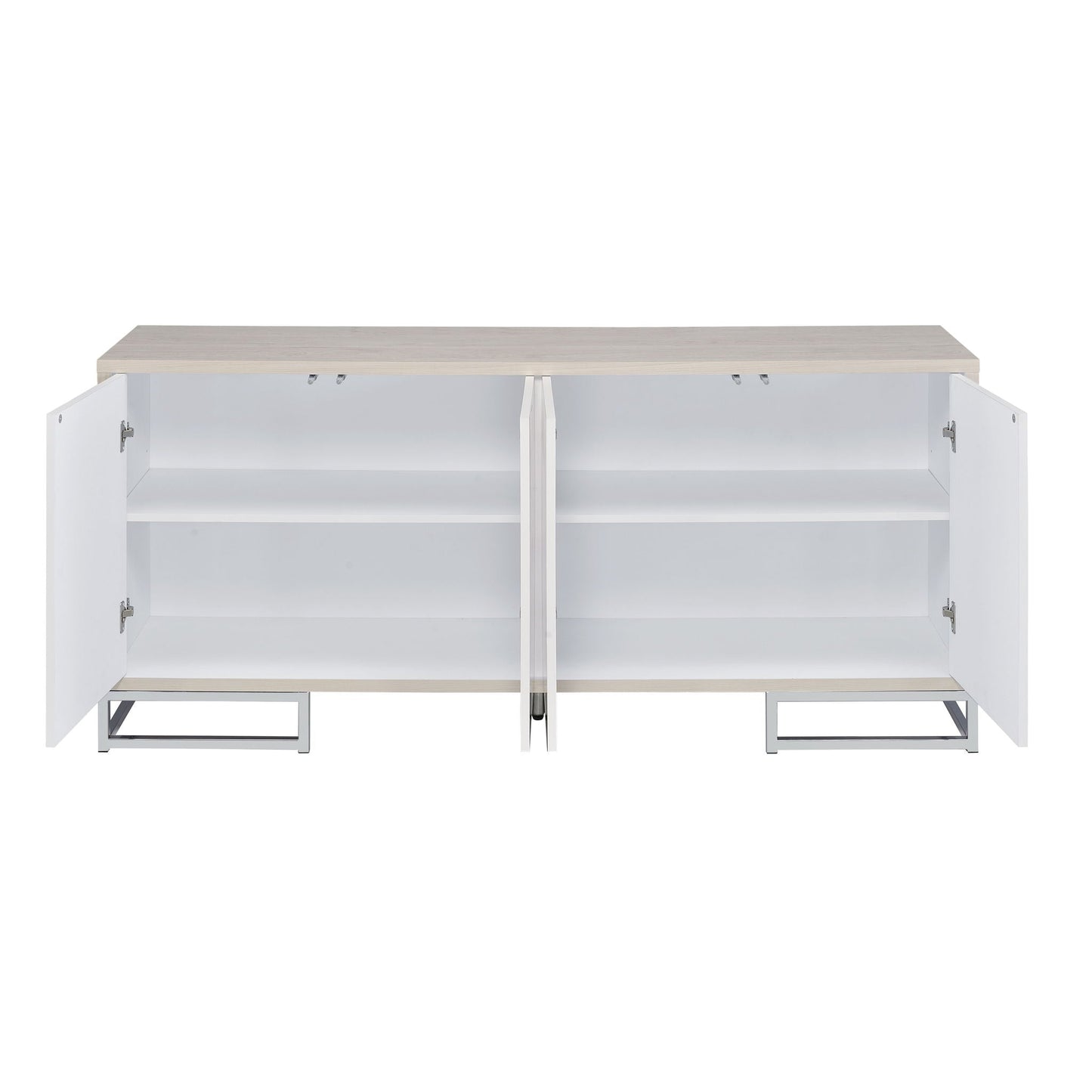 Panos Console Cabinet - White Marble / Chrome