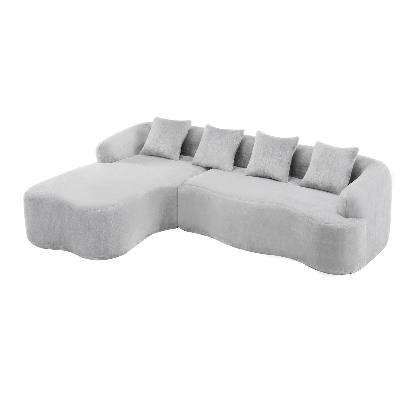 Modular L-Shape Sectional Sofa With Curved Chaise