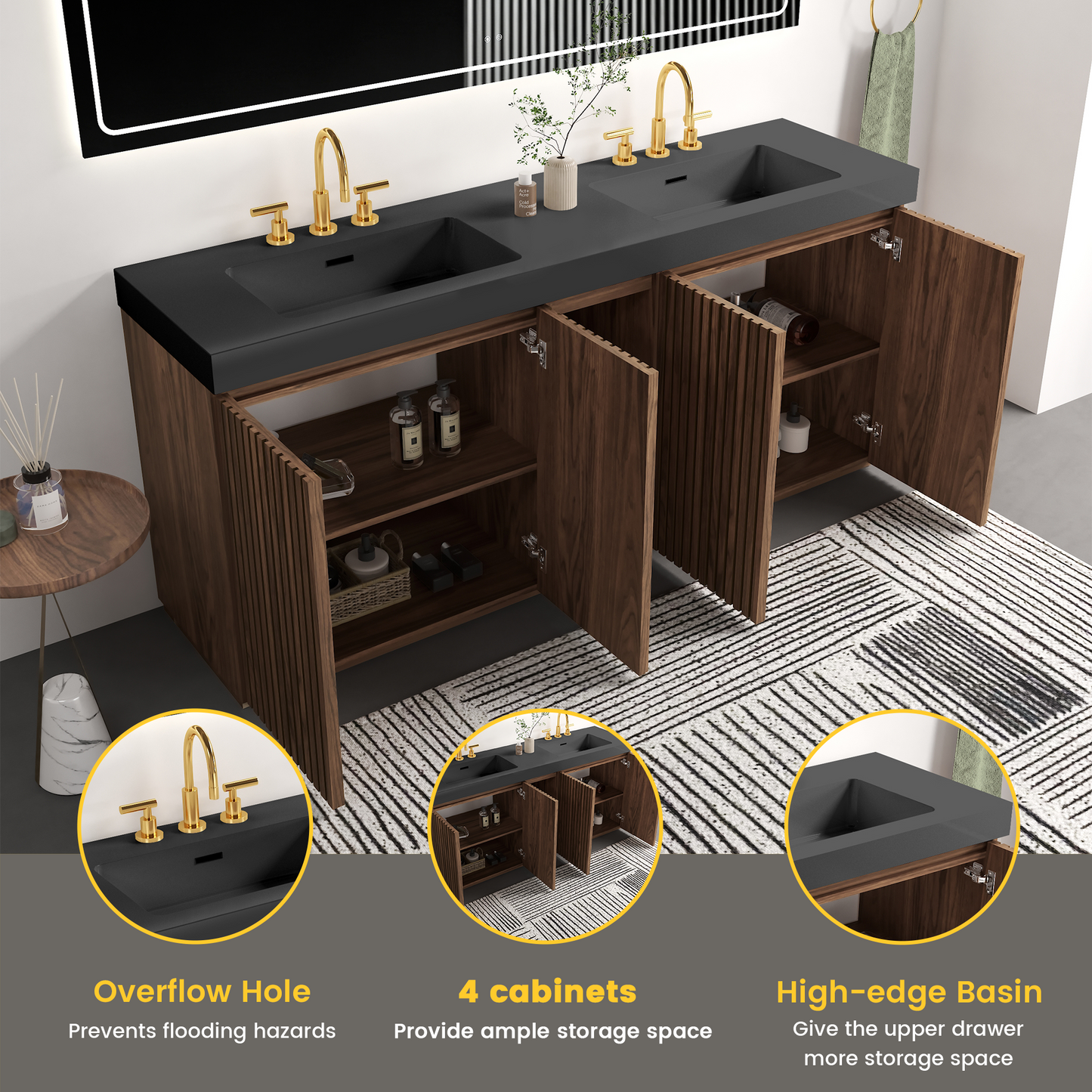 Galan 72F" Winston Bathroom Vanity