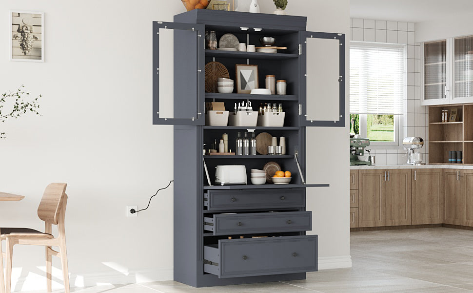 TOPMAX 36 x 16.5 x 78 Inch Freestanding Kitchen Pantry Storage Cabinet