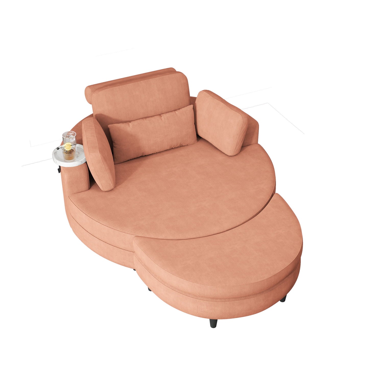 Sofa With Two Throw Pillows And A Waist Pillow With An Extra Tray For Comfortable Seating In Small Apartment Bedrooms