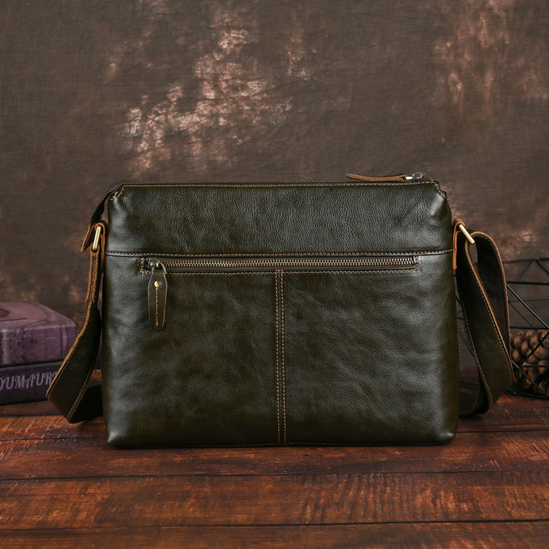 Mens Large-Capacity Leather Shoulder Bag