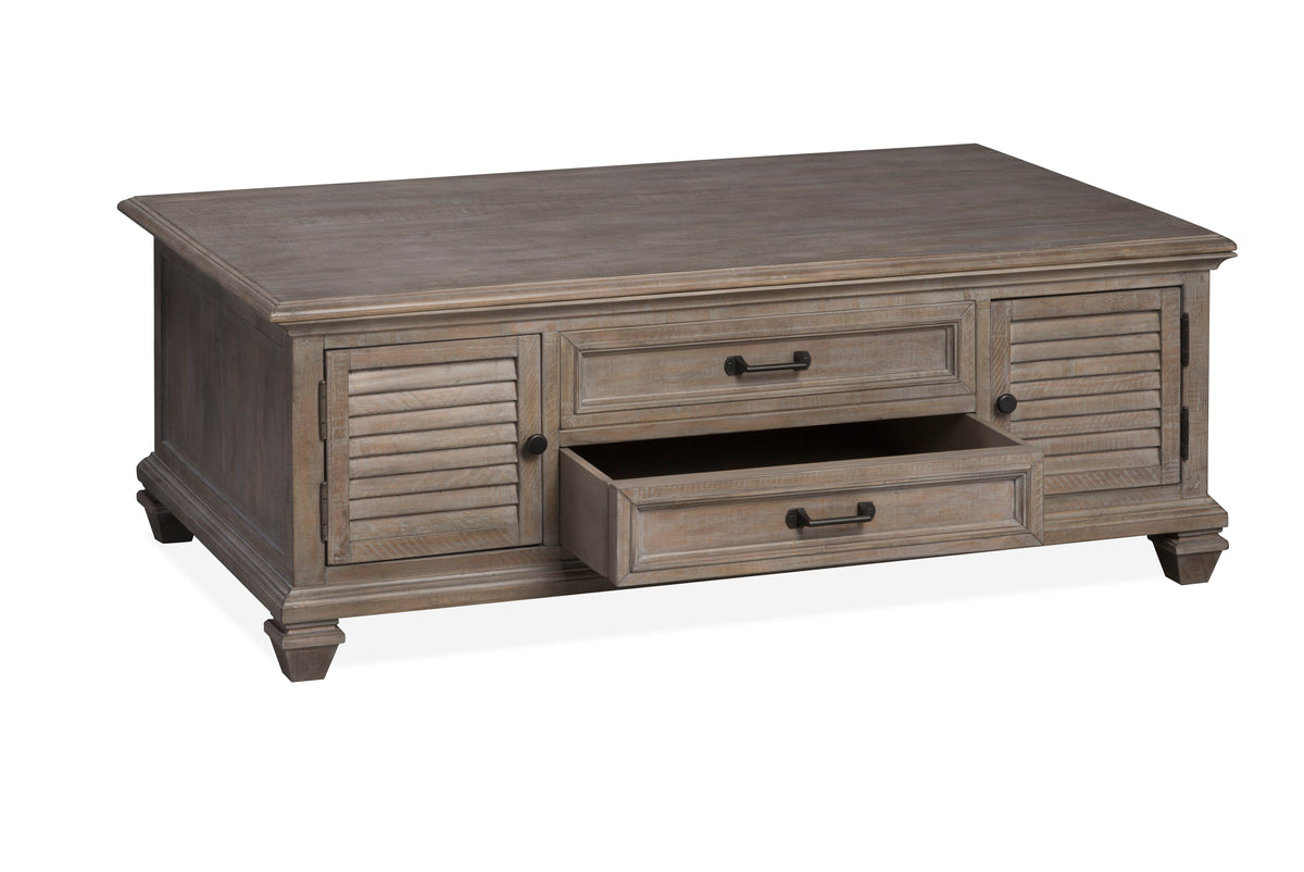 Lancaster - Lift Top Storage Cocktail Table (With Casters) - Dove Tail Gray