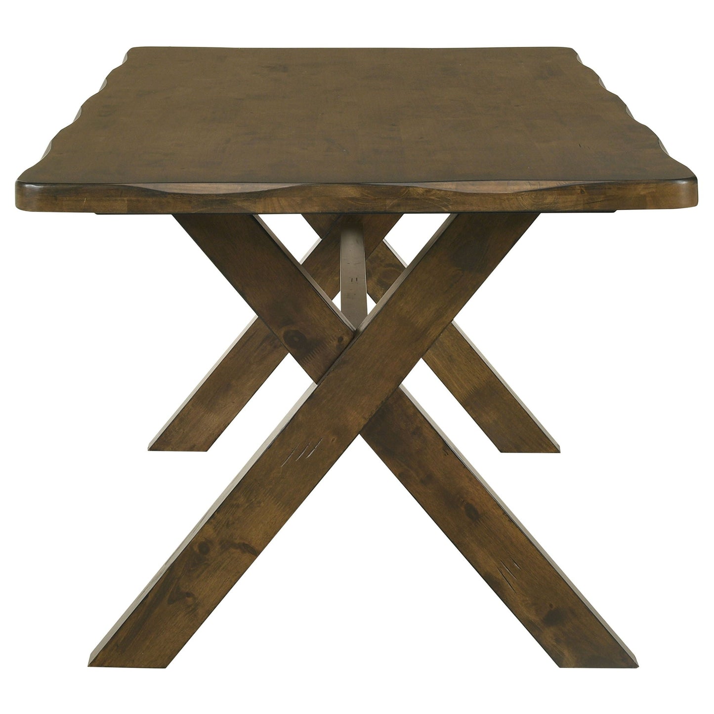 Carbon - Rectangular Dining Table With X Base Design - Brown