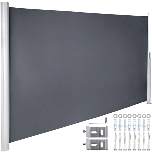 Retractable Side Awning, 71''-118'' Full Aluminum Rust-Proof Outdoor Privacy Screen
