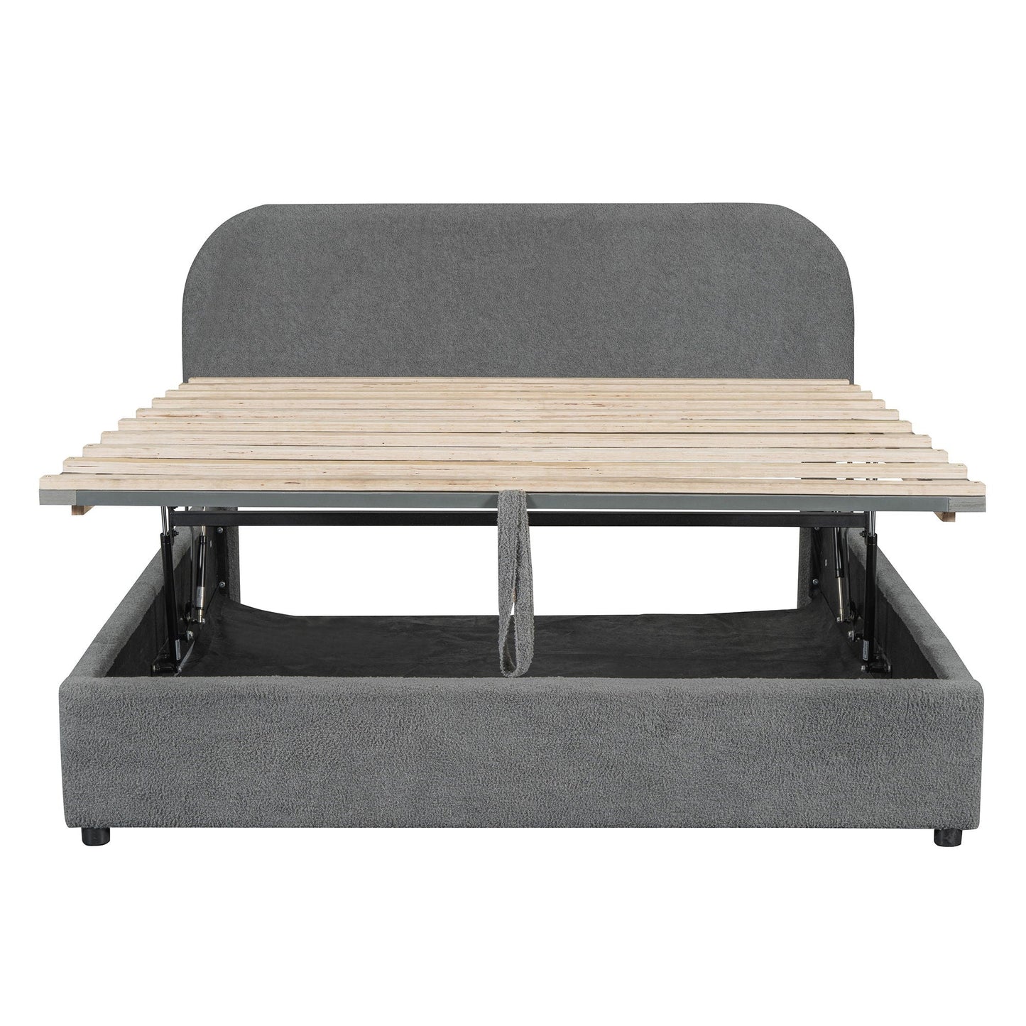 Upholstered Platform Bed With Hydraulic Storage System