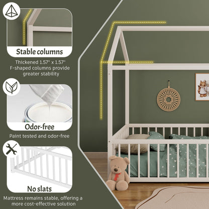 Montessori Floor Bed Frame With House Shape