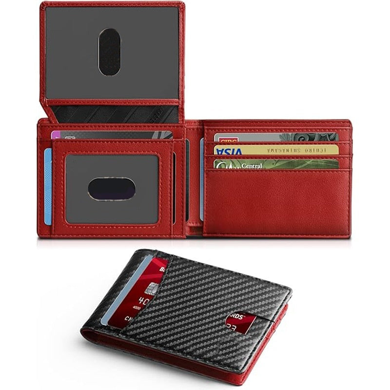Carbon-fiber Flip-top Money Clip Double-folded Short Style
