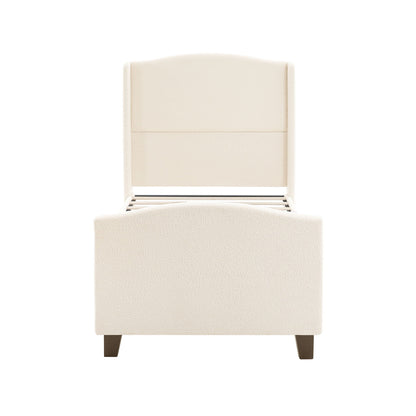 Platform Bed Frame With Tall Headboard And High Footboard