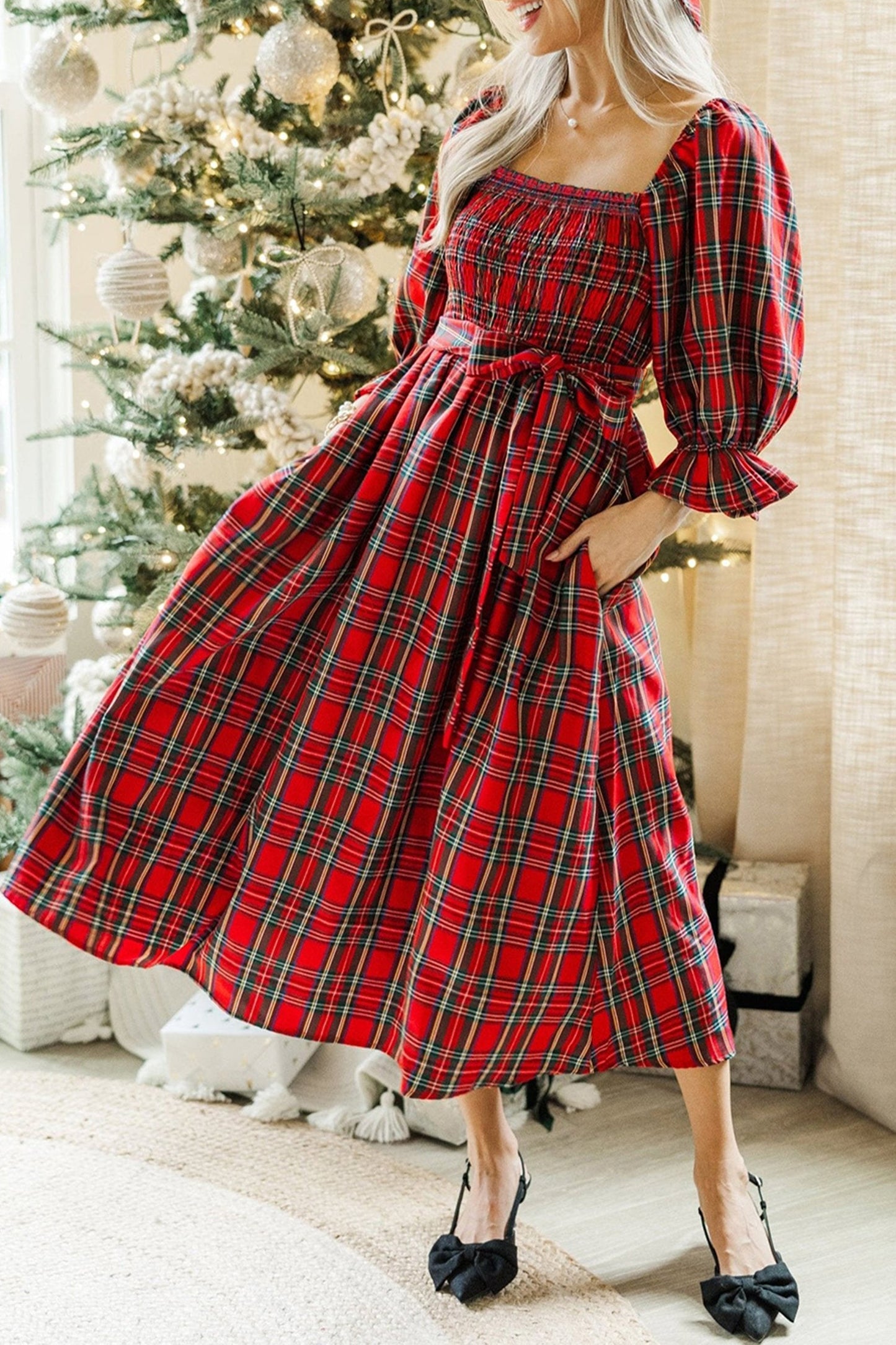 Jazmin Waist Flared Midi Dress
