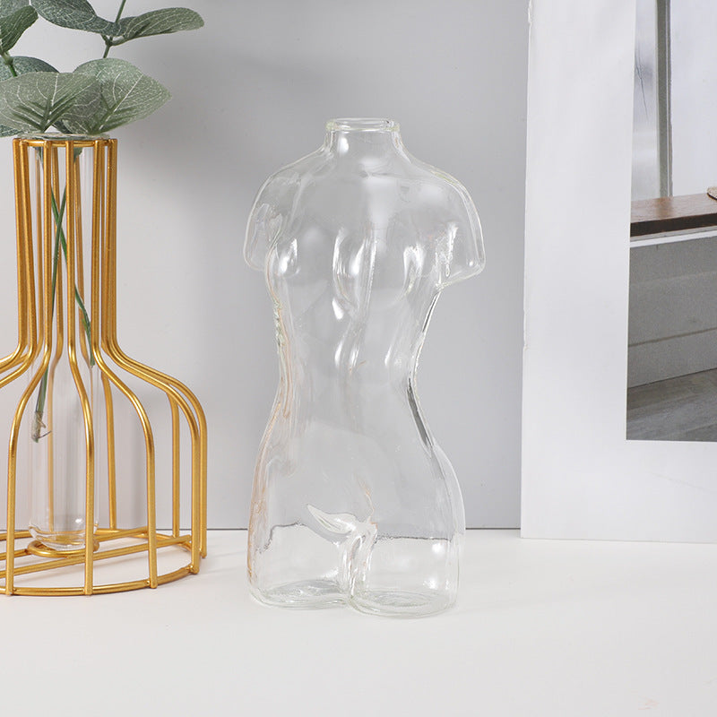 Colored Glass Body Art Flower Arrangement Vase Ornaments