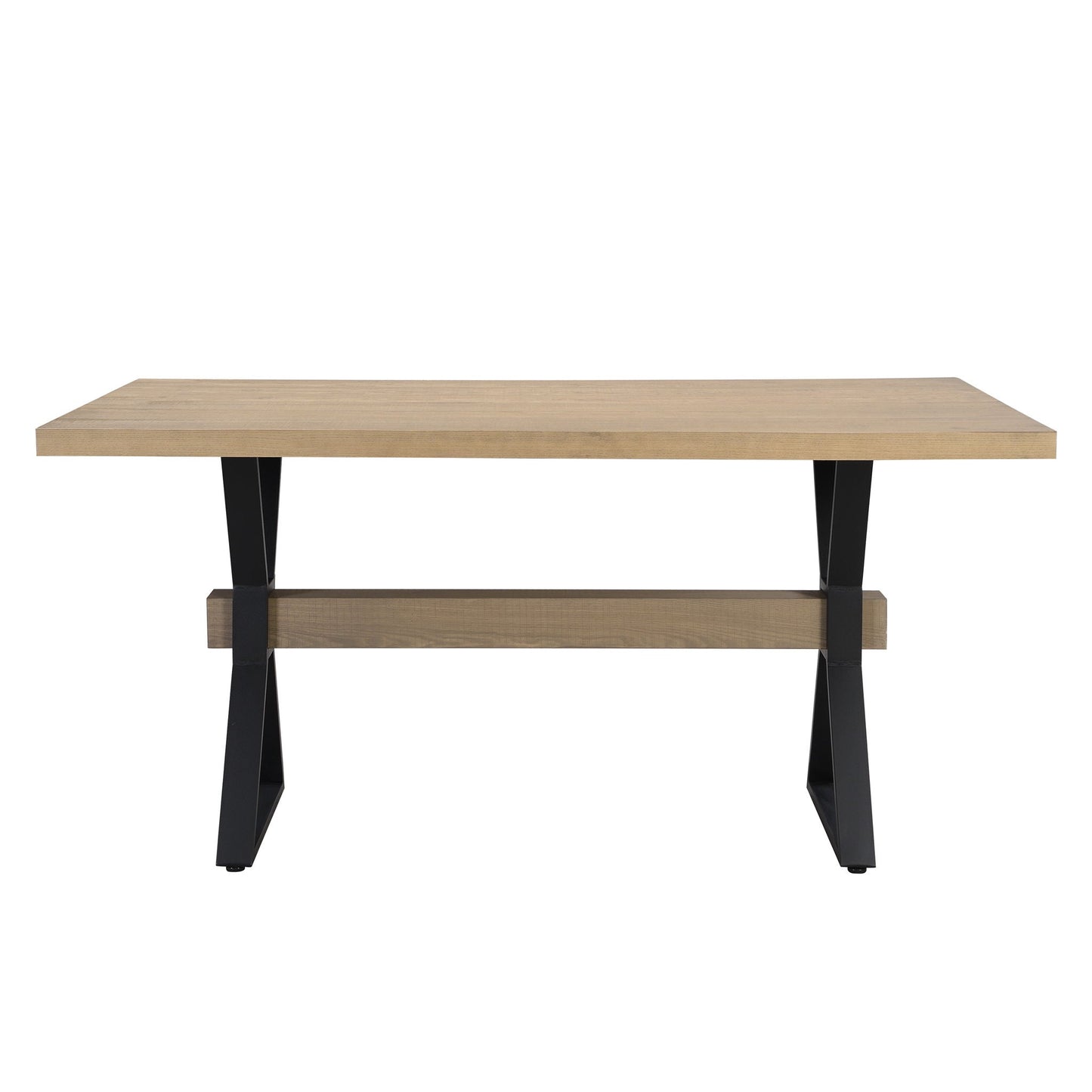 Elevated Farmhouse Dining Table With X-Shaped Legs - Light Ash