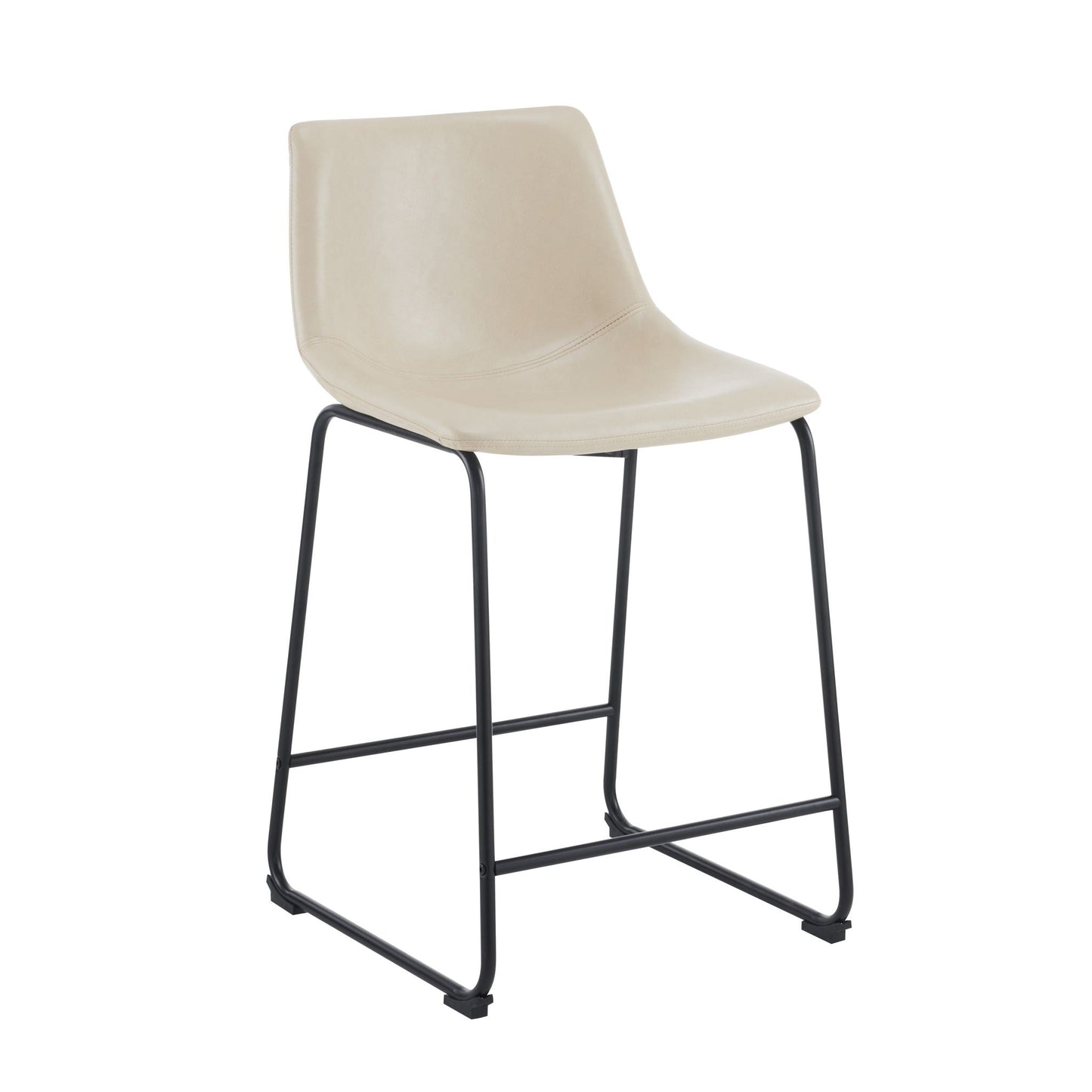 Vintage Style Armless Industrial Counter Stool Set of 2