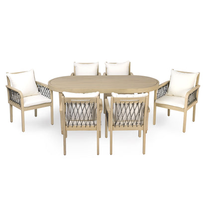 7-Piece Outdoor Acacia Wood Dining Set