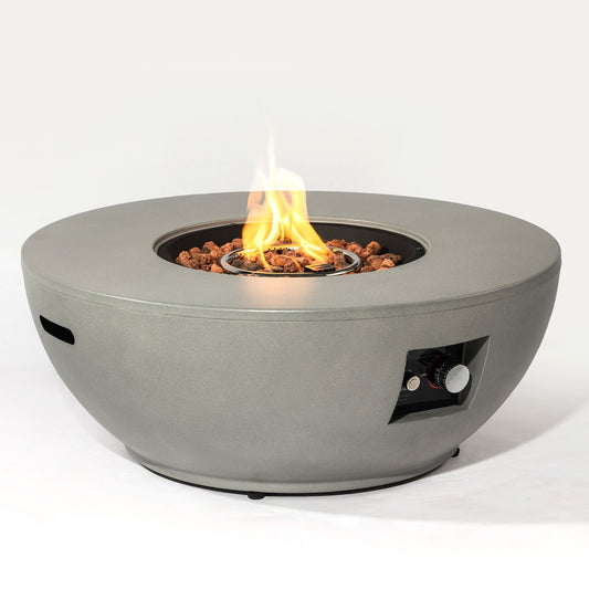 36'' Propane Gas Fire Pit Table - Grey Steel