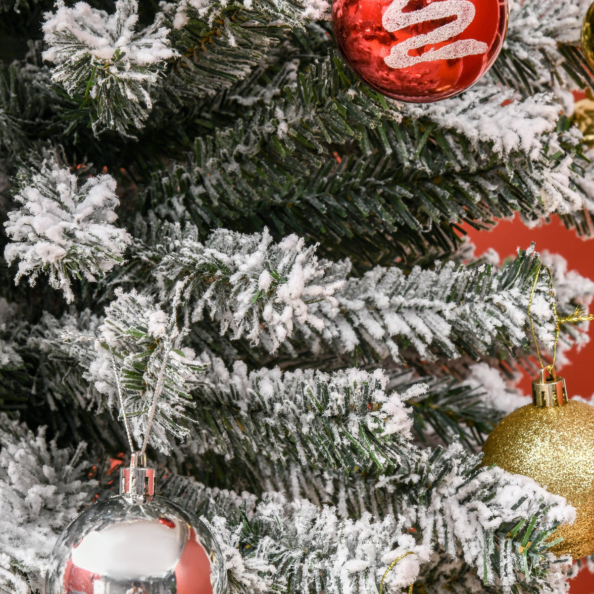 9ft Flocked Christmas Tree with Faux Snow