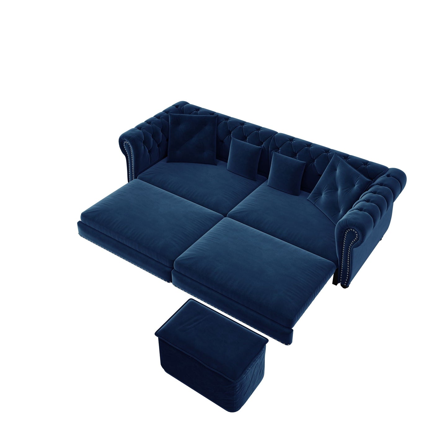 3 In 1 Pull Out Convertible Sleeper Sofa Bed, King Size, Chaise Lounge
