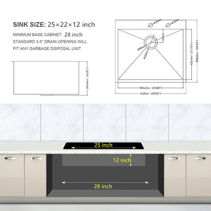 Stainless Steel Drop In Kitchen Sink, Topmount