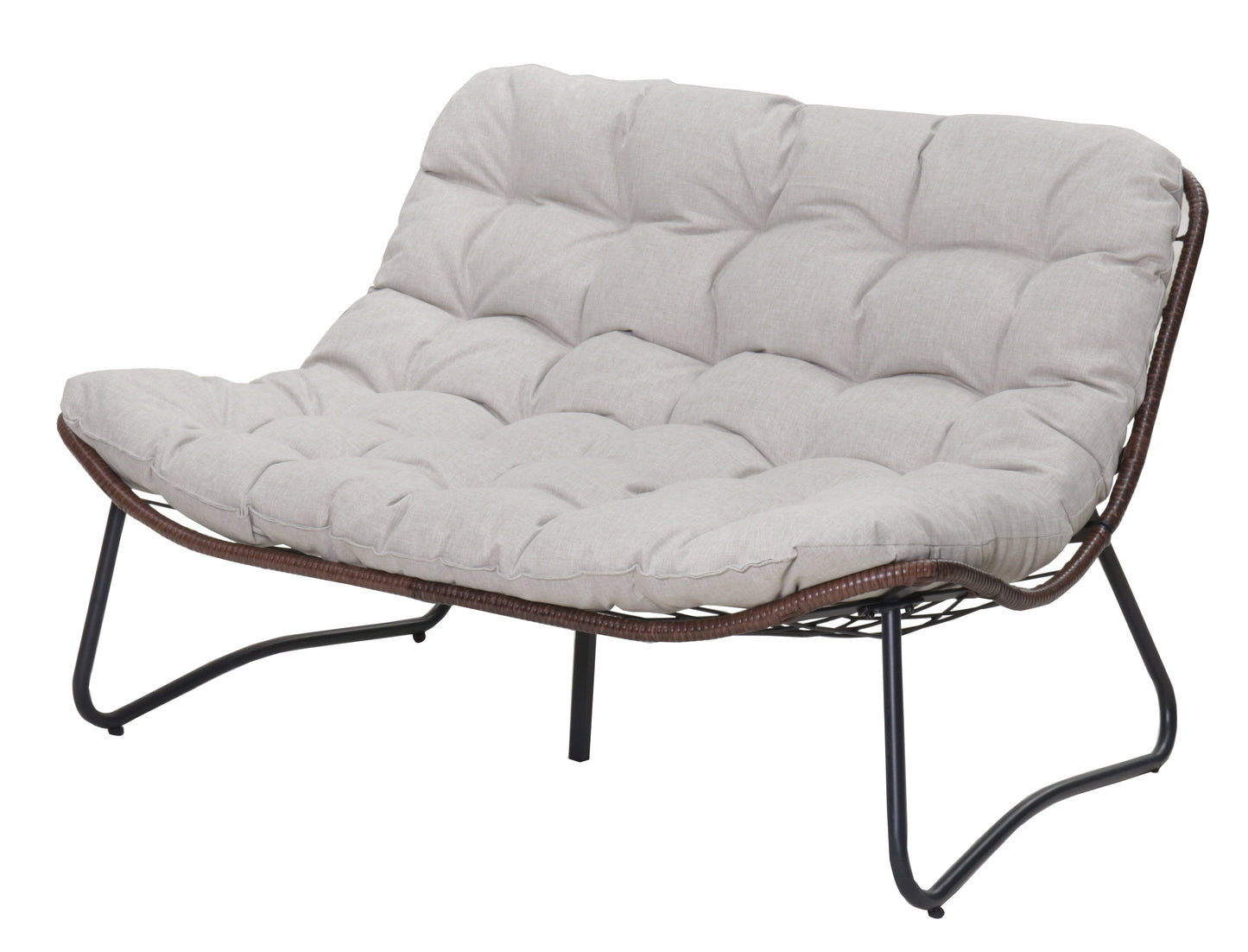 Patio Loveseat Sofa with Luxury Thick Cushion