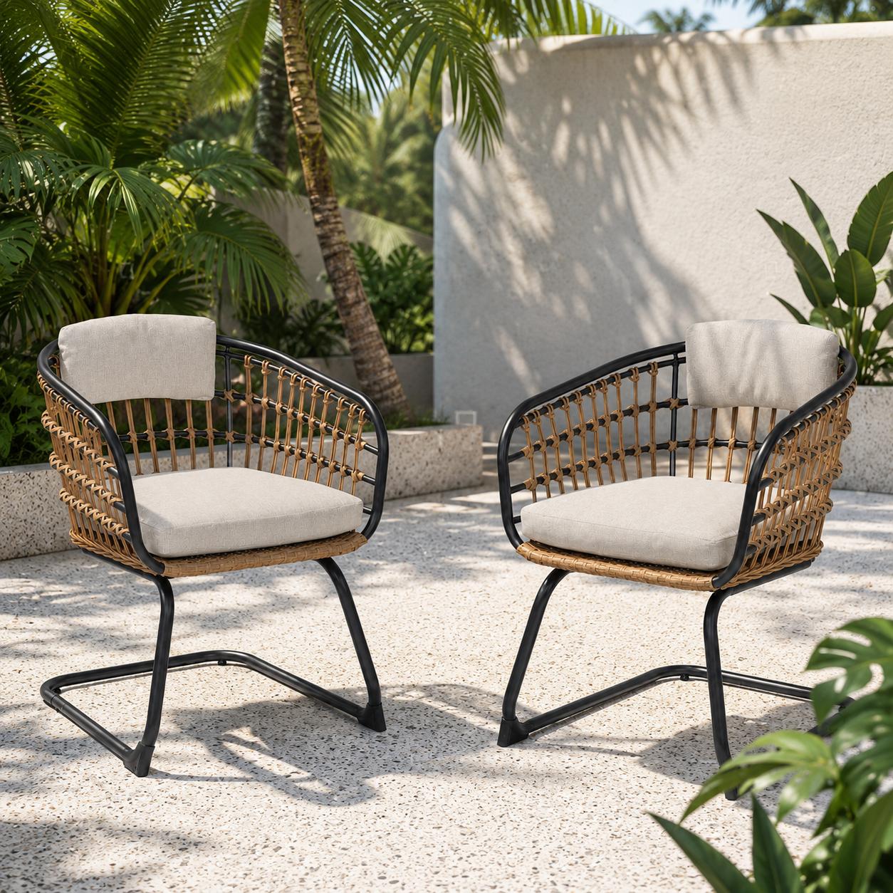 Wicker Dining Chair Set of 2