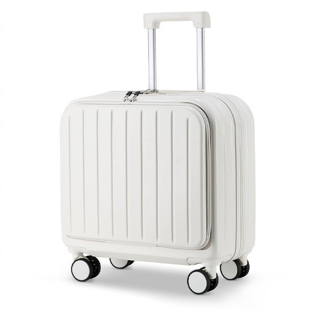 Front Opening Luggage Compartment With Front Open Tray And 20 Inch Cabin, Expandable Folding Cup Holder, Hidden Phone Holder, Dual USB Chargers. Travel Carrier