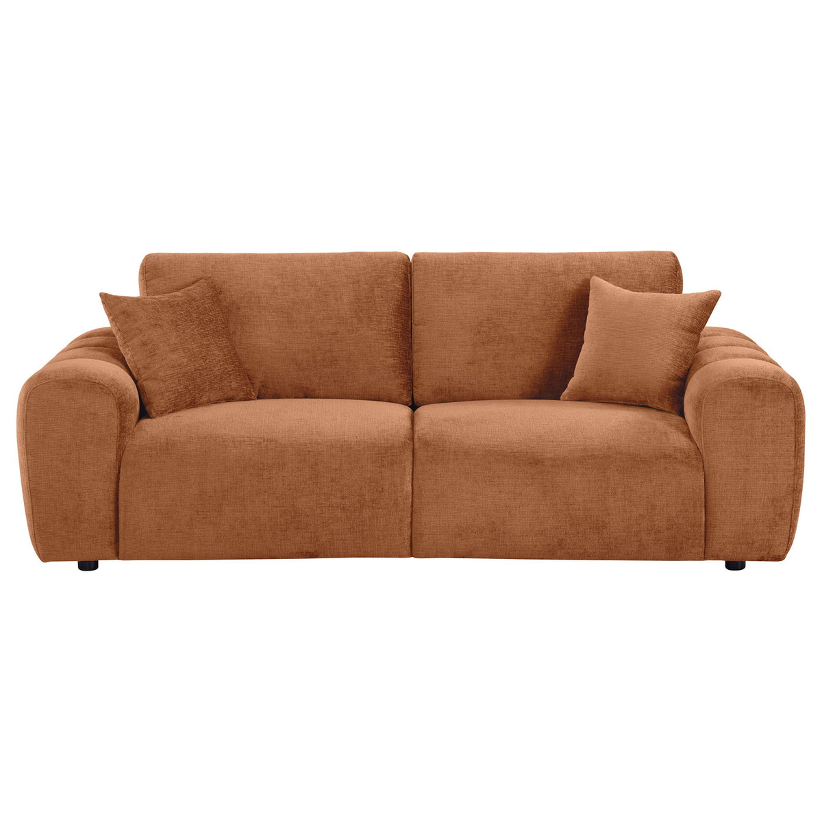 Burnett Chenille Upholstered Wide Arm Sofa Burnt Orange