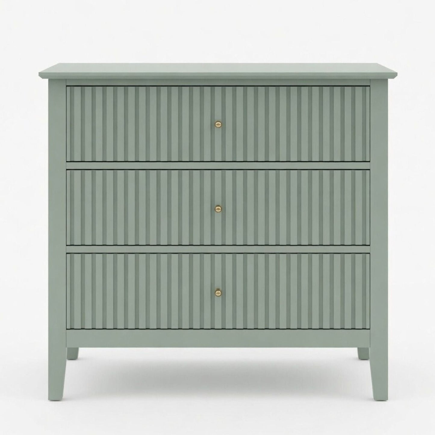 Fluted 3 Drawer Nightstand With Soft Close Slides