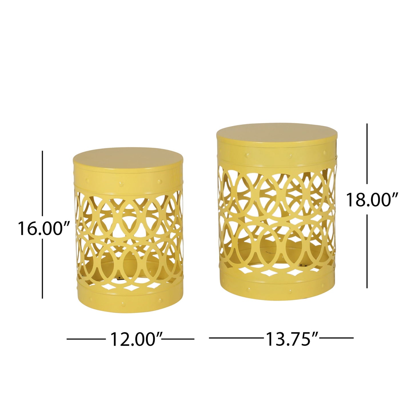 Outdoor Metal Side Table Set of 2