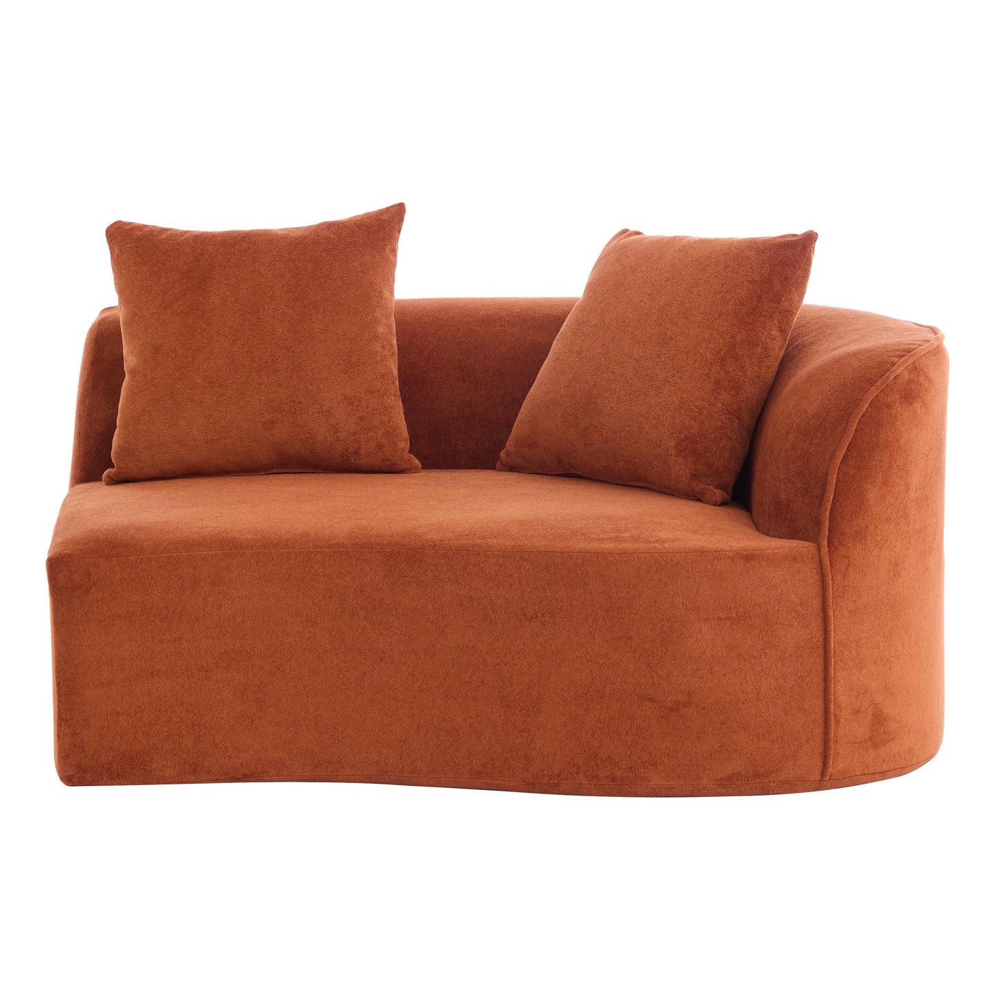 126" Curved Sectional Sofa (Dark Orange-D28 Full Foam)