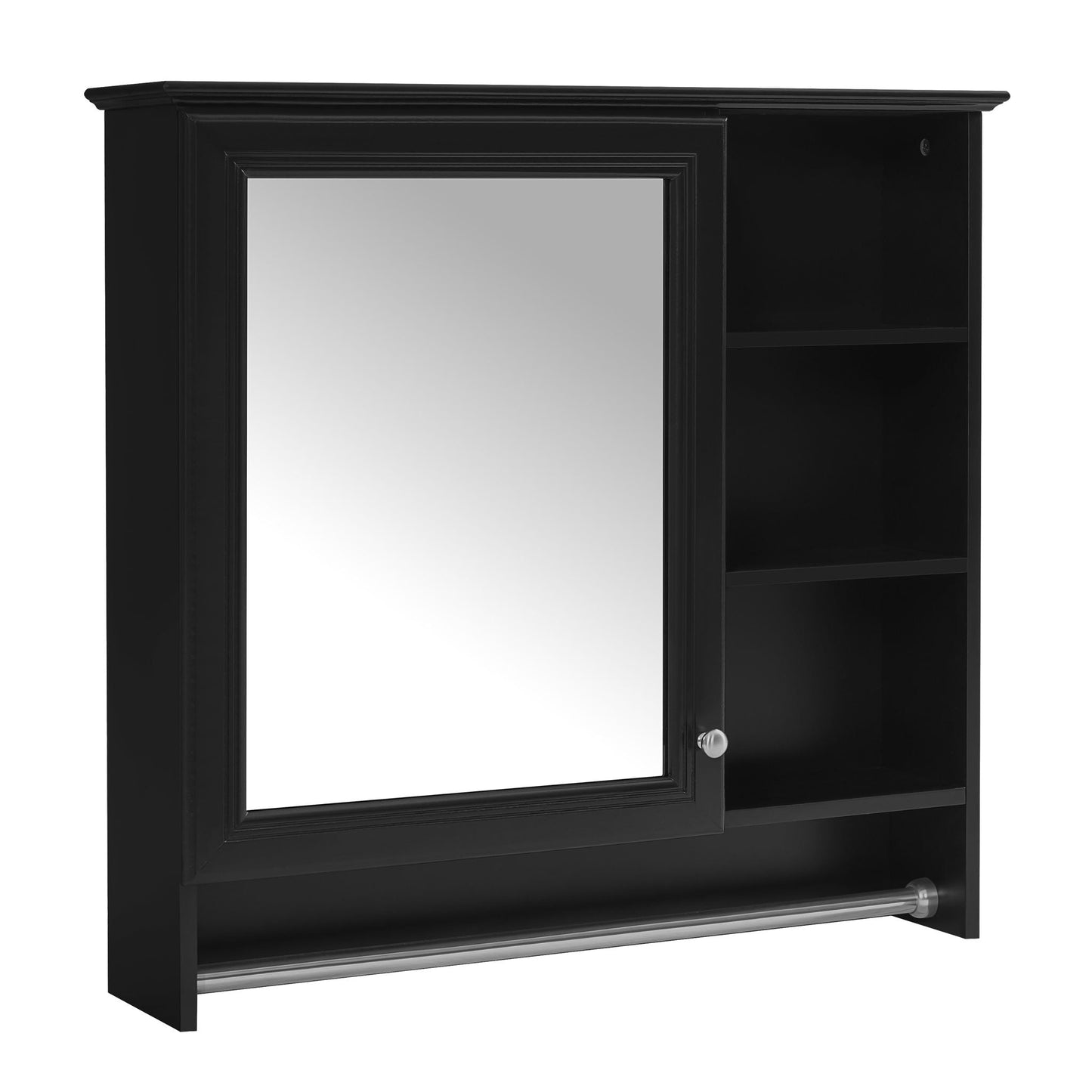 Wall Mount 2 In 1 Mirror Cabinet With Adjustable Shelf, Soft-Closing Hinges