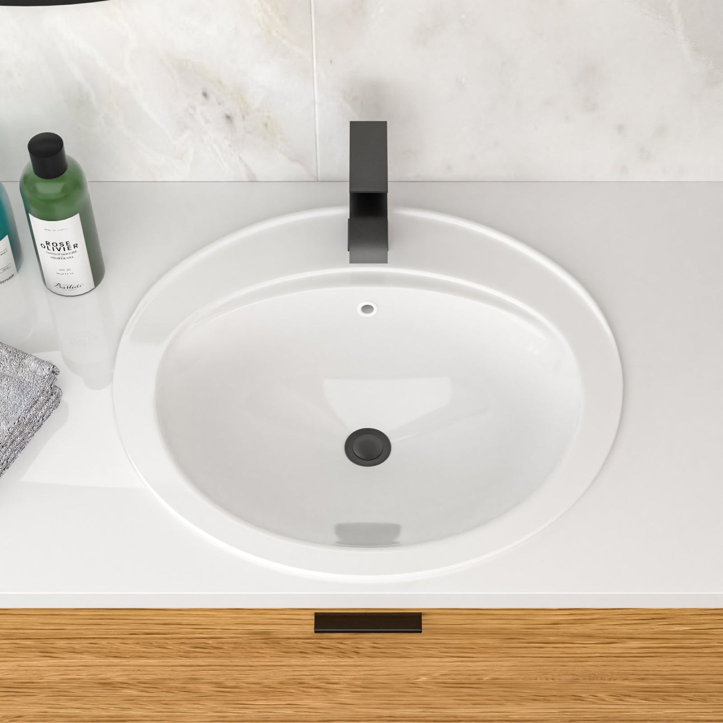 21.8 Inch Drop-In Bathroom Sink