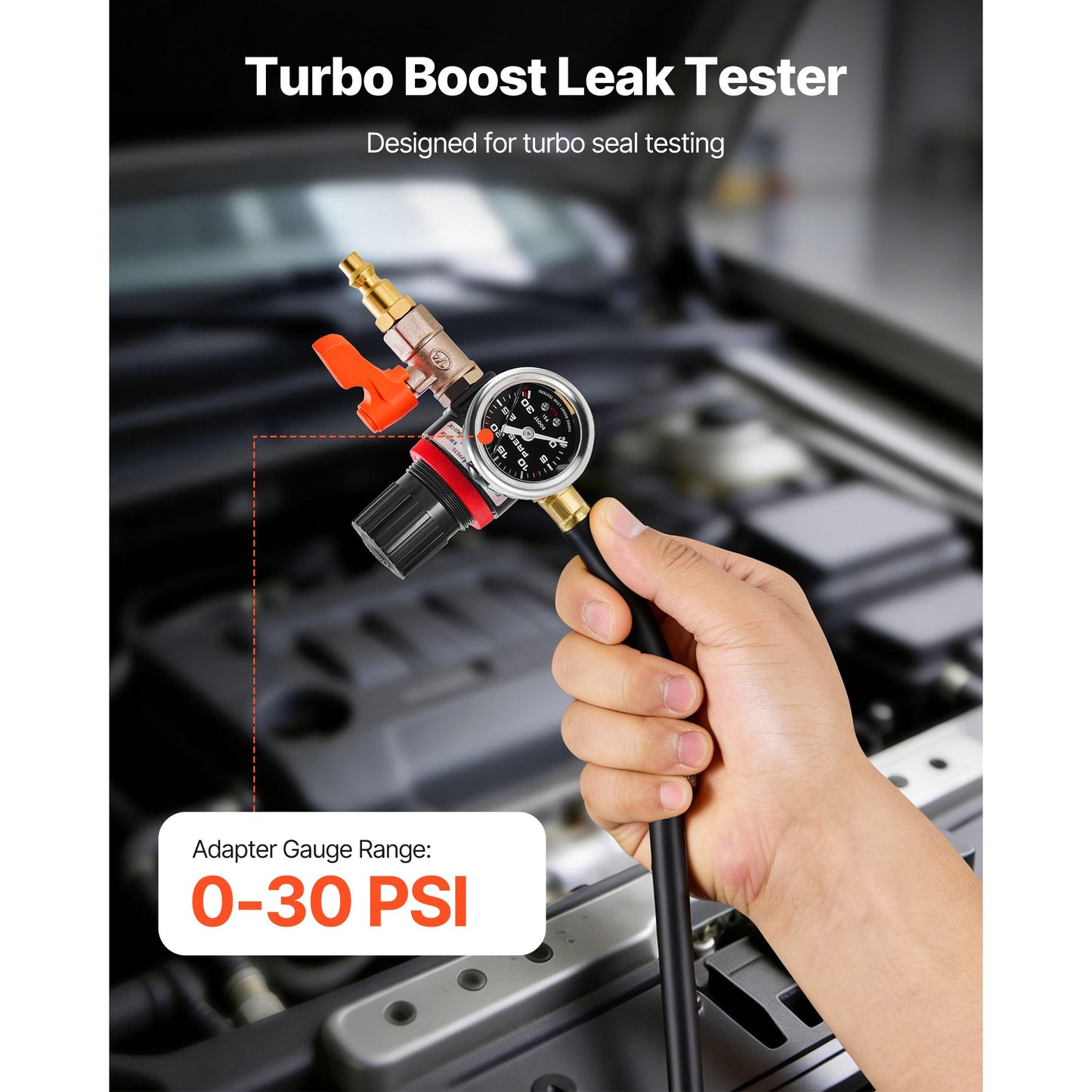 Turbo Boost Leak Tester with Aluminum End Cap and Pressure Gauge