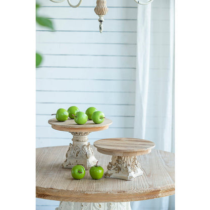Cake Stand, Cake Plate With Magnesium Base - Cream / Brown