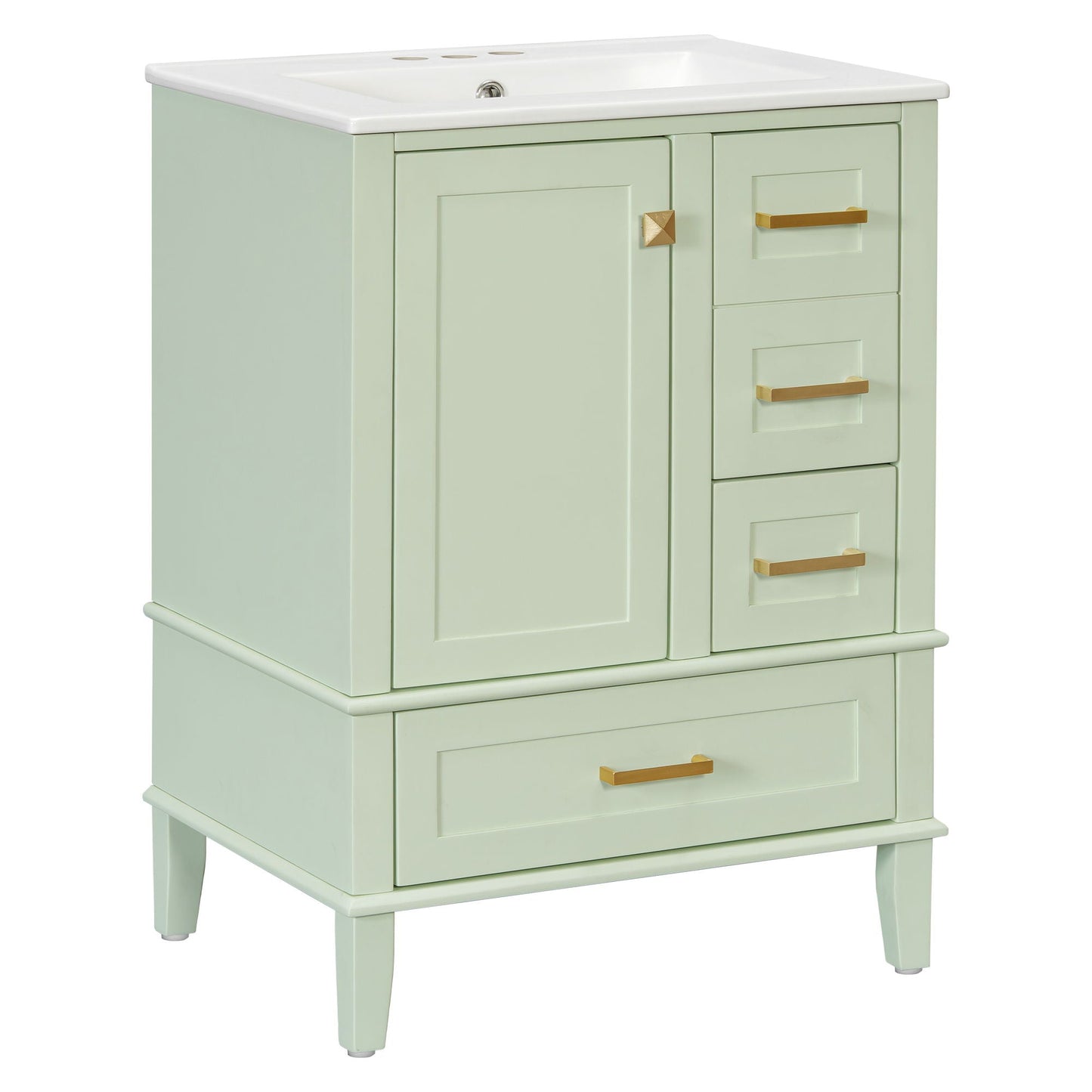 Bathroom Vanity, Modern Bathroom Cabinet With Sink Combo Set, Bathroom Storage Cabinet With A Soft Closing Door And 3 Drawers, Solid Wood Frame