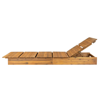 Acacia Wood Outdoor Chaise Lounge